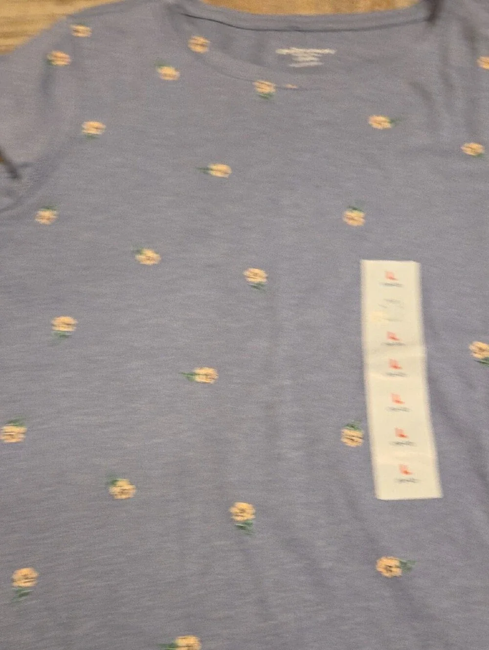 Old Navy Light Blue Floral Short Sleeve Tee